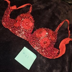Red Sequin Bra Costume